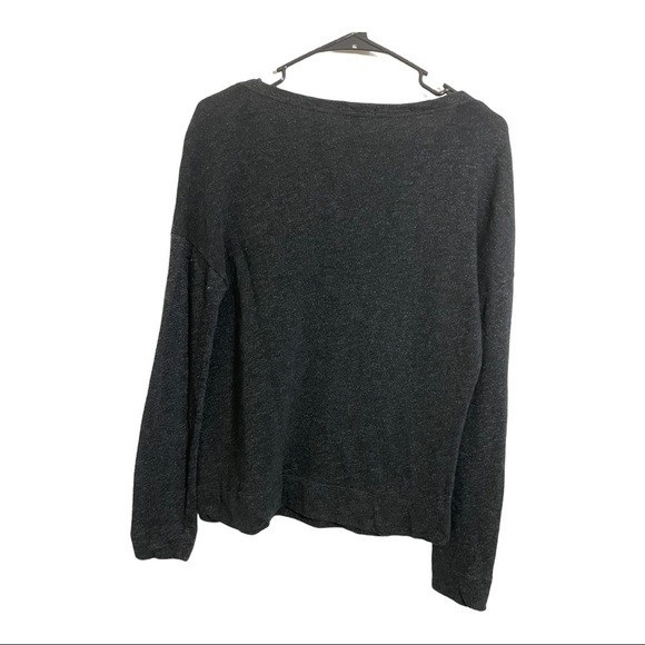 James Perse pullover V-Neck grey black sweater long sleeve. Size 2 - Picture 4 of 7